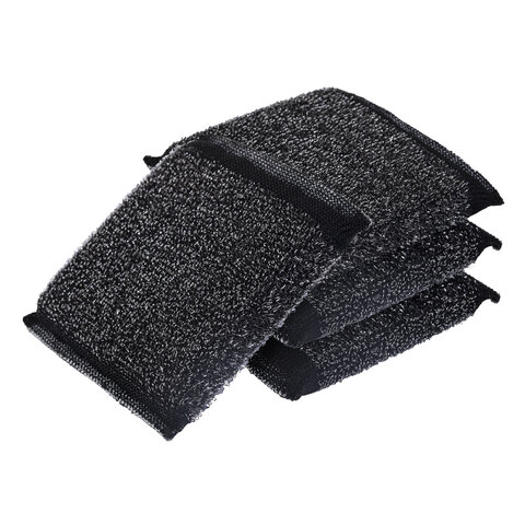 Губка-скрабер 11х10х1,5 см, поролон + металлическая оплетка, КОМПЛЕКТ 4 штуки, посуда, уборка, LAIMA, 700059