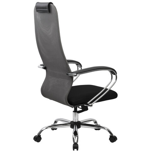 Кресло офисное BRABIX PREMIUM "Ultimate EX-800" хром, плотная двойная сетка Х2, черное/серое, 532912
