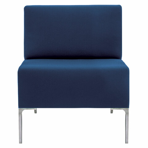 Кресло мягкое "Хост" М-43, 620х620х780 мм, без подлокотников, экокожа, темно-синее