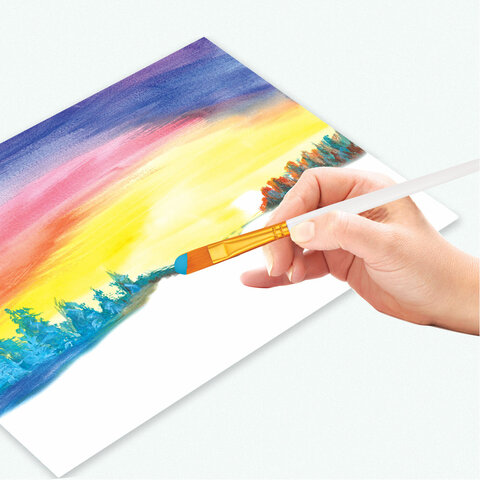 Кисти набор 10 шт., синтетика, белые, № 2/0-8 (Круглые; Овальные; Плоские; Лайнеры), WBZ (ВБЗ), 201087