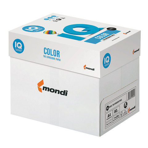 Бумага цветная IQ color, А4, 80 г/м2, 200 л. (4 цвета x 50 листов), микс неон, RB04