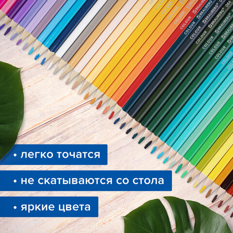 Карандаши цветные супермягкие яркие BRAUBERG MAX, 72 цвета, шестигранные, грифель 3,3 мм, натуральное дерево, 181861