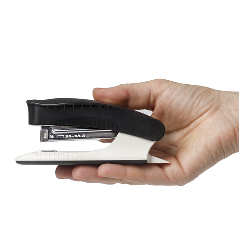 Степлер №24/6, 26/6 BRAUBERG "METROPOLIS", до 30 листов, черный, 228752