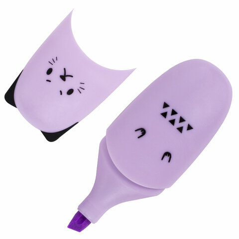 Набор текстовыделителей мини 12 ЦВЕТОВ BRAUBERG KIDS "CUTE CATS", линия 1-5 мм, 152437