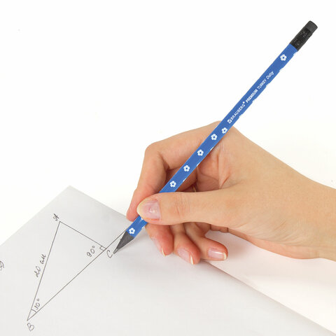 Карандаш чернографитный BRAUBERG "PREMIUM TURKEY", 1 шт., "Daisy", НВ, ассорти, дисплей, 181567