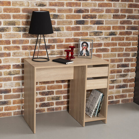 Стол письменный/компьютерный BRABIX "Scandi CD-017", 900х450х750 мм, 2 ящика, дуб сонома, 641895, ЦБ013706-2