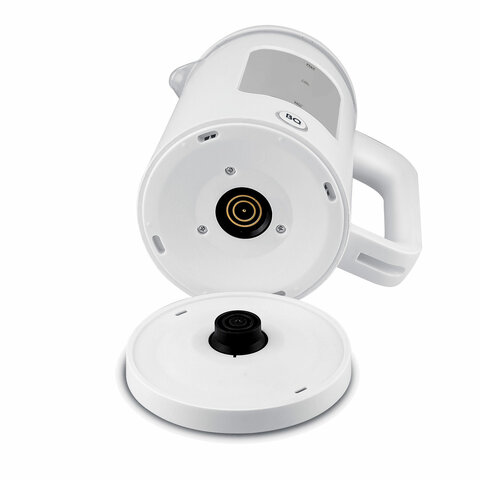 Чайник BQ (БИ-КЬЮ) KT2000G, 1,5 л, 1500 Вт, закрытый нагревательный элемент, стекло, белый, 86192234