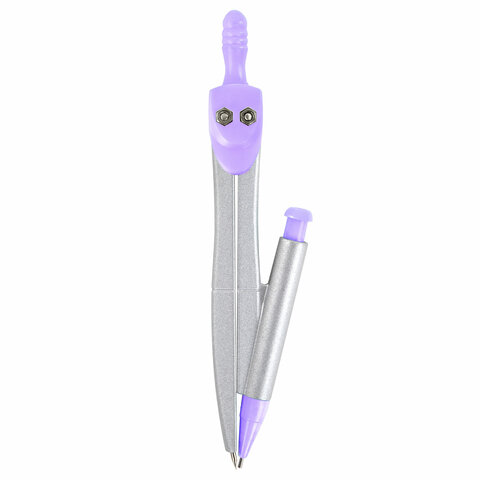 Готовальня BRAUBERG SCHOOL KIT, 9 предметов, циркуль 125 мм, чертежные принадлежности, лаванда, 210713