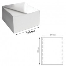 Бумага самокопирующая с перфорацией белая, 240х305 мм (12&quot;), 2-х слойная, 900 комплектов, белизна 90