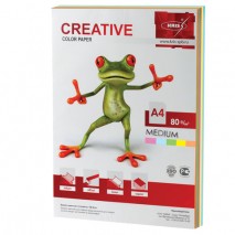 Бумага цветная CREATIVE color (Креатив) А4, 80 г/м2, 100 л., (5 цветов х 20 листов), микс медиум, БО