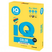 Бумага цветная IQ color БОЛЬШОЙ ФОРМАТ (297х420 мм), А3, 80 г/м2, 500 л., интенсив канареечно-желтая