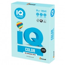 Бумага цветная IQ color БОЛЬШОЙ ФОРМАТ (297х420 мм), А3, 80 г/м2, 500 л., пастель, светло-голубая, B
