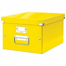 Короб архивный LEITZ &quot;Click  Store&quot; M, 200х280х370 мм, ламинированный картон, разборный, желтый, 604