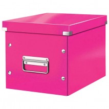 Короб архивный LEITZ &quot;Click  Store&quot; L, 310х320х360 мм, ламинированный картон, разборный, розовый, 61