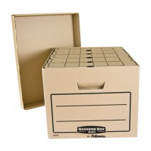Короб архивный (445x270х335 мм), с крышкой, гофрокартон, FELLOWES (BANKERS BOX) &quot;Basic&quot;, FS-00101