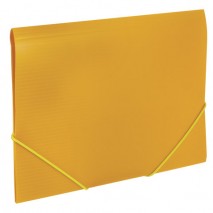 Папка на резинках BRAUBERG &quot;Contract&quot;, желтая, до 300 листов, 0,5 мм, бизнес-класс, 221800