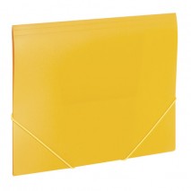 Папка на резинках BRAUBERG &quot;Office&quot;, желтая, до 300 листов, 500 мкм, 228082