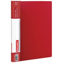 Папка с боковым металлическим прижимом и внутренним карманом BRAUBERG &quot;Contract&quot;, красная, до 100 л.