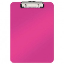 Доска-планшет LEITZ &quot;WOW&quot;, с верхним прижимом, A4, 320х228 мм, пластик, 1,7 мм, розовая, 39710023