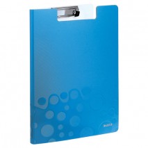 Папка-планшет LEITZ &quot;WOW&quot;, с верхним прижимом и крышкой, A4, 330х230 мм, полифом, синяя, 41990036