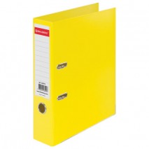 Папка-регистратор BRAUBERG &quot;EXTRA&quot;, 75 мм, желтая, двустороннее покрытие пластик, металлический угол