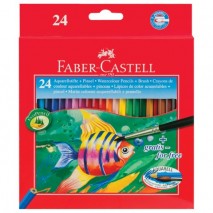 Карандаши цветные акварельные FABER-CASTELL &quot;Colour Pencils&quot;, 24 цвета + кисть, 114425