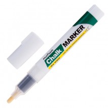 Маркер меловой MUNHWA &quot;Chalk Marker&quot;, 3 мм, БЕЛЫЙ, сухостираемый, для гладких поверхностей, CM-05