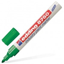 Маркер-краска лаковый (paint marker) EDDING 8750, ЗЕЛЕНЫЙ, 2-4 мм, круглый наконечник, алюминиевый к