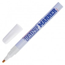 Маркер-краска лаковый (paint marker) MUNHWA &quot;Slim&quot;, 2 мм, БЕЛЫЙ, нитро-основа, алюминиевый корпус, S