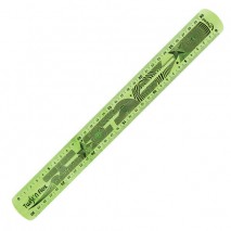Линейка пластик 30 см, гибкая, MAPED (Франция) &quot;Twist&amp;apos;n&amp;apos;Flex&quot;, тонированная, зеленая, 276310