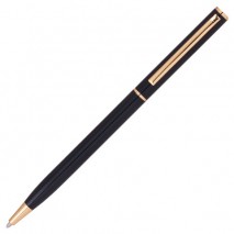 Ручка подарочная шариковая BRAUBERG &quot;Slim Black&quot;, корпус черный, узел 1 мм, линия письма 0,7 мм, син
