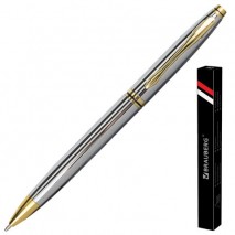 Ручка подарочная шариковая BRAUBERG &quot;De Luxe Silver&quot;, корпус серебристый, узел 1 мм, линия письма 0,
