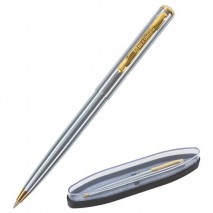Ручка подарочная шариковая BRAUBERG Maestro, СИНЯЯ, корпус серебристый с золотистым, линия письма 0,