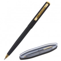 Ручка подарочная шариковая BRAUBERG &quot;Maestro&quot;, СИНЯЯ, корпус черный с золотистым, линия письма 0,5 м