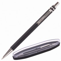 Ручка подарочная шариковая BRAUBERG &quot;Trillo&quot;, СИНЯЯ, корпус черный с хромированными деталями, линия
