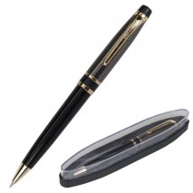 Ручка подарочная шариковая BRAUBERG Sonata, СИНЯЯ, корпус золотистый с черным, линия письма 0,5 мм,