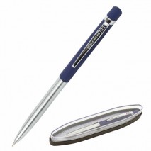 Ручка подарочная шариковая BRAUBERG Ottava, СИНЯЯ, корпус серебристый с синим, линия письма 0,5 мм,