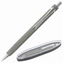 Ручка подарочная шариковая BRAUBERG Opus, СИНЯЯ, корпус серый с хромированными деталями, линия письм