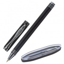 Ручка подарочная шариковая BRAUBERG Magneto, СИНЯЯ, корпус черный с хромированными деталями, линия п