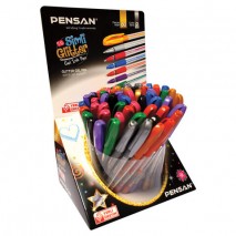 Ручка гелевая PENSAN &quot;Glitter Gel&quot;, АССОРТИ, чернила с блестками, узел 1 мм, линия письма 0,5 мм, ди