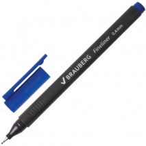 Ручка капиллярная (линер) BRAUBERG &quot;Carbon&quot;, СИНЯЯ, металлический наконечник, трехгранная, линия пис