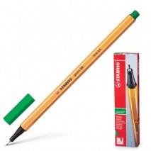 Ручка капиллярная (линер) STABILO &quot;Point&quot;, ЗЕЛЕНАЯ, корпус оранжевый, линия письма 0,4 мм, 88/36