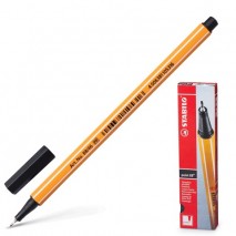 Ручка капиллярная (линер) STABILO &quot;Point&quot;, ЧЕРНАЯ, корпус оранжевый, линия письма 0,4 мм, 88/46