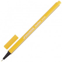 Ручка капиллярная (линер) BRAUBERG &quot;Aero&quot;, ЖЕЛТАЯ, трехгранная, металлический наконечник, линия пись