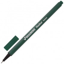 Ручка капиллярная (линер) BRAUBERG &quot;Aero&quot;, ТЕМНО-ЗЕЛЕНАЯ, трехгранная, металлический наконечник, лин