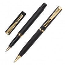 Набор PIERRE CARDIN (Пьер Карден): шариковая ручка + ручка-роллер, корпус черный, латунь, PC0867BP/R