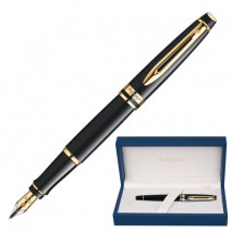 Ручка подарочная перьевая WATERMAN &quot;Expert 3 Black Lacquer GT&quot;, черный лак, позолоченные детали, син