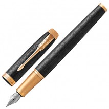 Ручка перьевая PARKER &quot;IM Premium Black GT&quot;, корпус черный матовый с гравировкой, позолоченные детал