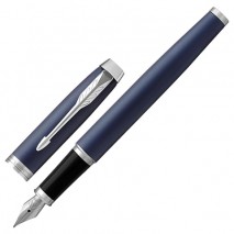 Ручка перьевая PARKER &quot;IM Core Matte Blue CT&quot;, корпус темно-синий лак, хромированные детали, синяя,