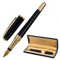 Ручка подарочная перьевая GALANT &quot;LUDUS&quot;, корпус черный, детали золотистые, узел 0,8 мм, 143529